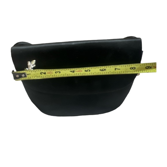 Carolee Black Satin Evening Bag Purse with Silver Lizard Handbag Clutch - Picture 4 of 5